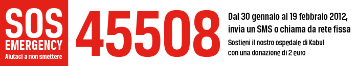 Fino al 19 febbraio, invia un SMS al 45508 o chiama da rete fissa per donare 2 euro al nostro ospedale di Kabul.